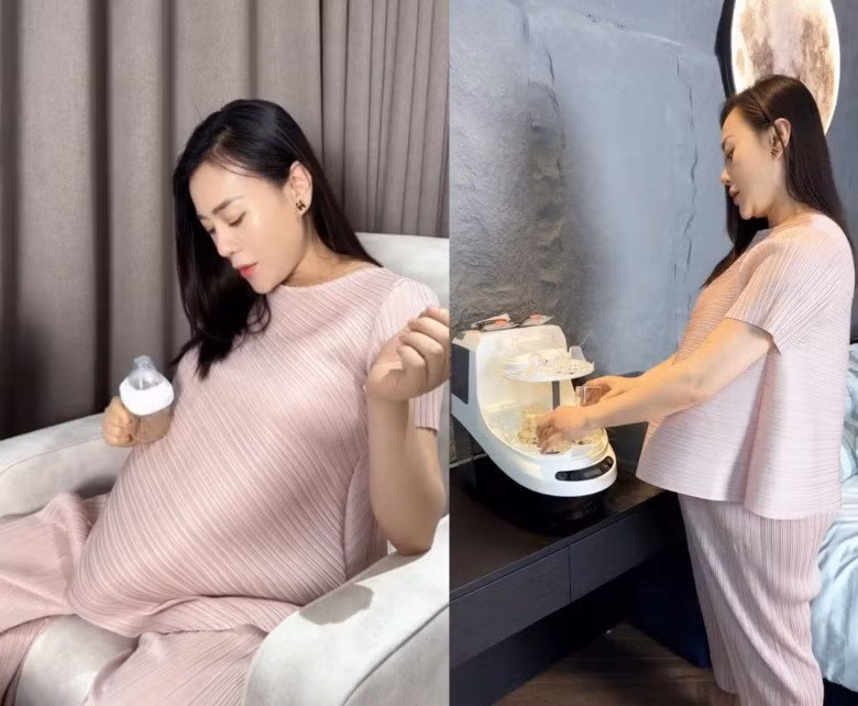 Phương Oanh cũng sắm đầy đủ các loại máy móc hỗ trợ như máy hút sữa, pha sữa, hâm sữa, tiệt trùng...Nguồn ảnh: FBNV