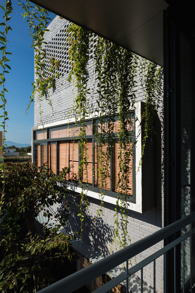 Ngoài ra, ngôi nhà còn có những mảng xanh giúp thanh lọc không khí.