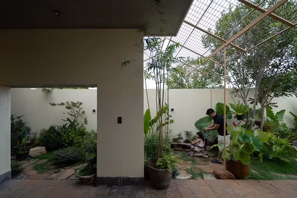 Khu vườn được thiết kế tỉ mỉ với từng nhành cây ngọn cỏ. Ảnh: Quang Trần