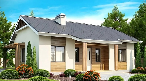 Nhà cấp 4 mái tôn tiết kiệm chi phí nhưng vẫn đảm bảo công năng và tính thẩm mỹ. Ảnh: Noithattugia