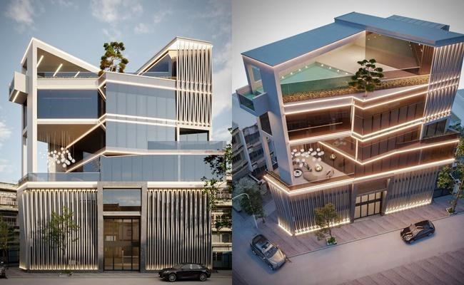 Biệt thự của Việt Anh tọa lạc trên một khu đất rộng, 2 mặt tiền, thiết kế sang trọng như cung điện hoàng gia.