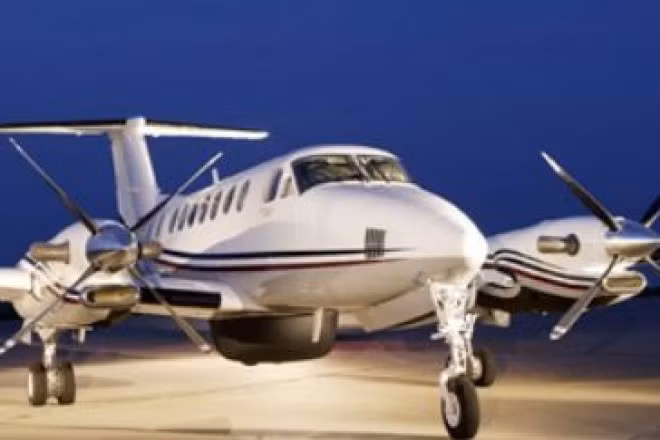 Tuy nhiên, sau đó chiếc King Air350 của bầu Đức đã được chuyển nhượng cho hãng hàng không lưỡng dụng Vietstar Airlines. Ảnh: Internet