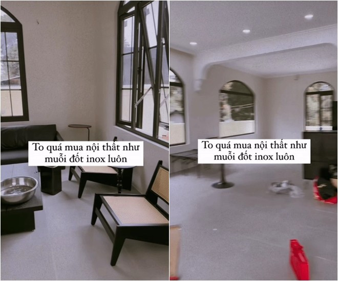 Trước đó, khi mua sắm nội thất, Quỳnh Lương cho biết vì căn nhà quá rộng nên mua sắm không thấm vào đâu.