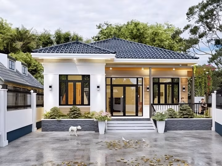 Ngôi nhà tận dụng tối đa vật liệu kính cường lực khắp mặt tiền giúp không gian bên trong lấy được nhiều ánh sáng và gió, đồng thời tiết kiệm tối đa chi phí xây dựng. Ảnh: Noithattugia