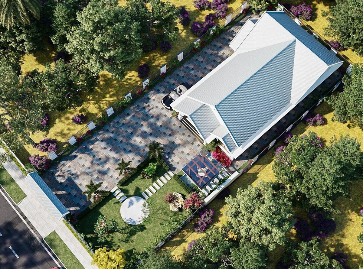 Dù chi phí xây nhà lớn hay nhỏ thì sân vườn vẫn luôn là hạng mục quan trọng để tạo ra không gian sống hài hòa, lành mạnh. Ảnh: Noithattugia