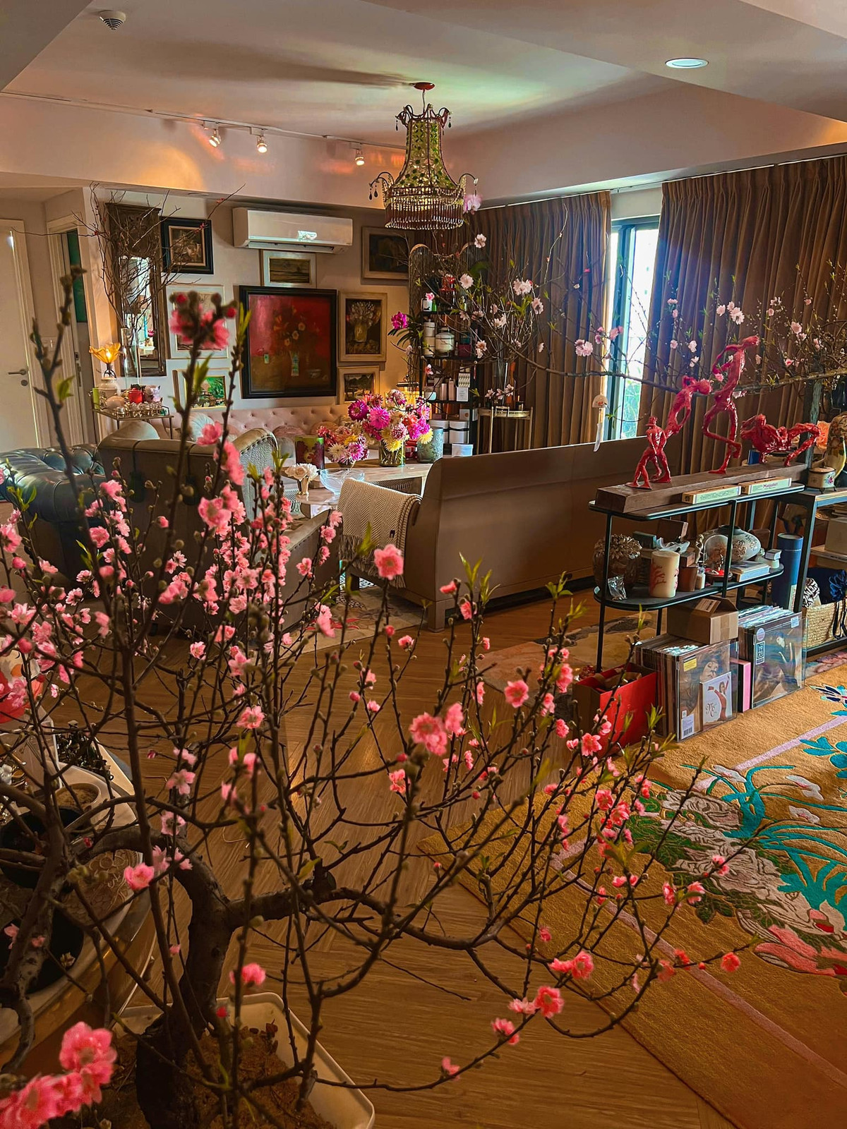 Sắc Xuân rực rỡ trong căn nhà của Lý Quí Khánh ngày Tết.