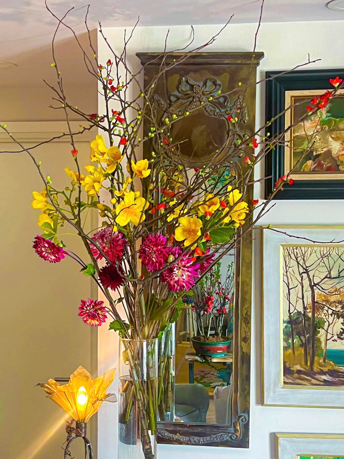 Hoa nào cũng rực rỡ đón mùa xuân về.