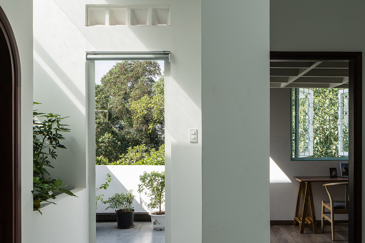 Ban công nhỏ trồng nhiều cây xanh, đầy sức sống.