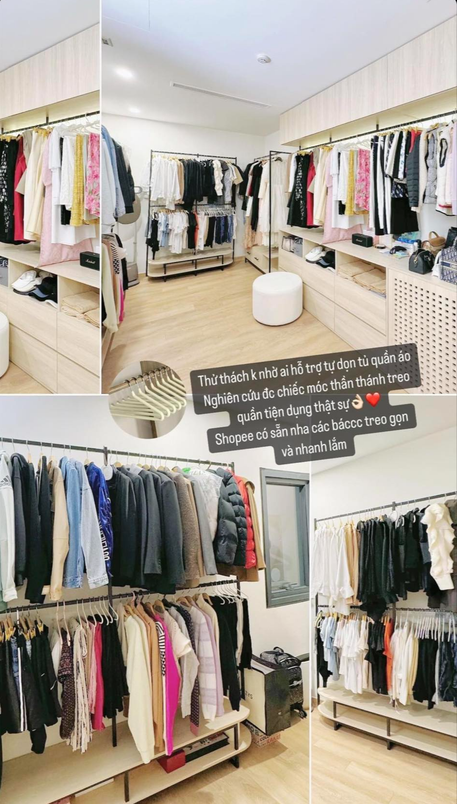 Mai Ngọc còn dành riêng một căn phòng để lưu trữ bộ sưu tập từ váy áo đến túi xách và phụ kiện...