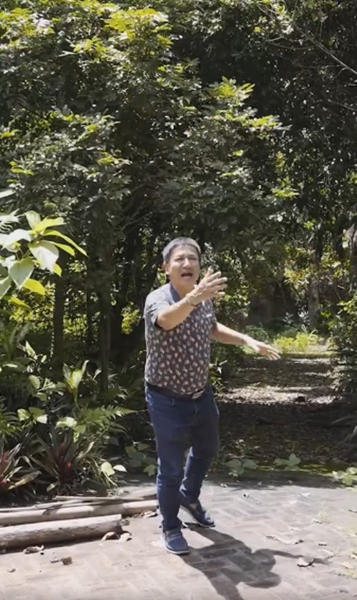 Tại đây, nghệ sĩ Chí Trung từng trồng nhiều cây ăn trái như mít, na, nhãn, xoài... Ảnh: chụp màn hình