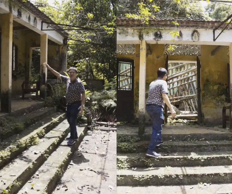 Tuy nhiên, nghệ sĩ Chí Trung bất ngờ trước khung cảnh hoang tàn, không nhận ra ngôi nhà ban đầu. Ảnh: chụp màn hình