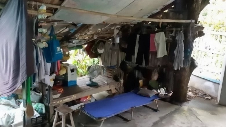 Phía ngoài có chòi lá nơi ông nội Ánh Viên dùng để nghỉ trưa. Ảnh: Saostar