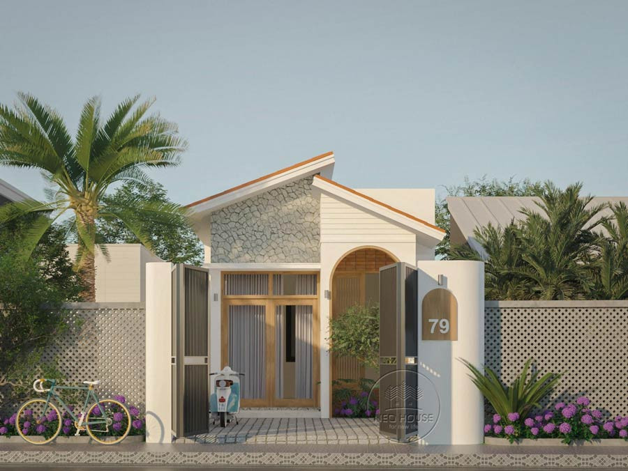 Nhà cấp 4 thiết kế theo kiểu mái lệch vừa đảm bảo công năng vừa tạo nên sự phá cách mới mẻ, độc đáo. Ảnh: Neohouse