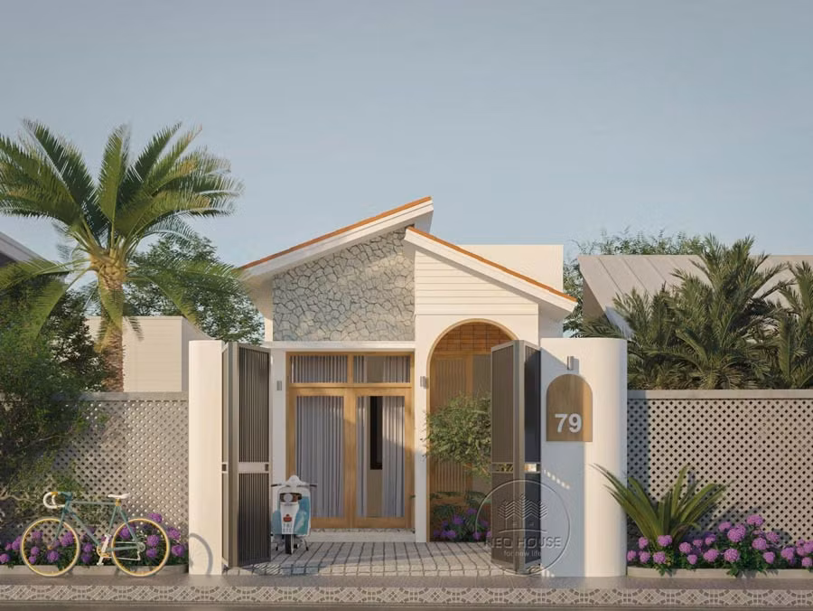 Nhà cấp 4 thiết kế theo kiểu mái lệch vừa đảm bảo công năng vừa tạo nên sự phá cách mới mẻ, độc đáo. Ảnh: Neohouse