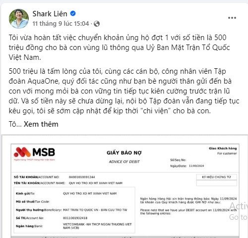 Doanh nhân Việt ủng hộ bao nhiêu tiền cho đồng bào vùng lũ? - Hình 2 Doanh nhan Viet ung ho bao nhieu tien cho dong bao vung lu?-Hinh-2