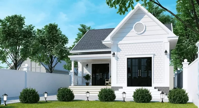 Nhà cấp 4 mái Thái hiện đại, thiết kế mới lại theo hơi hướng châu Âu. Ảnh: Internet