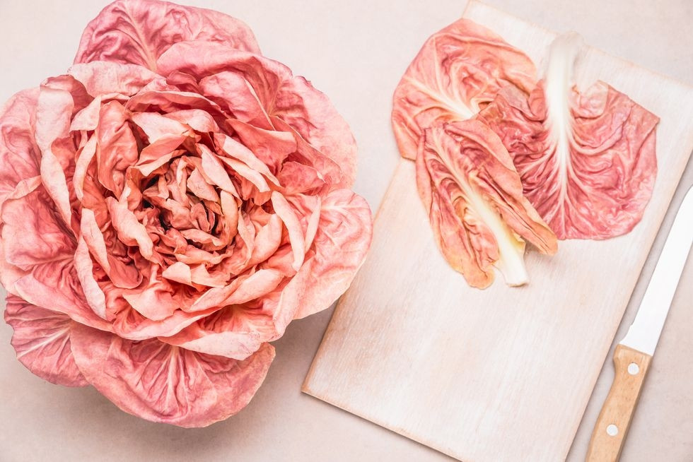 Nếu như rau diếp xanh thường có giá bán dưới 1 USD (khoảng 24.000 đồng) mỗi kg thì giá của rau diếp hồng lên tới hơn 20 USD/kg (tương đương khoảng 500.000 đồng). Ảnh: Getty