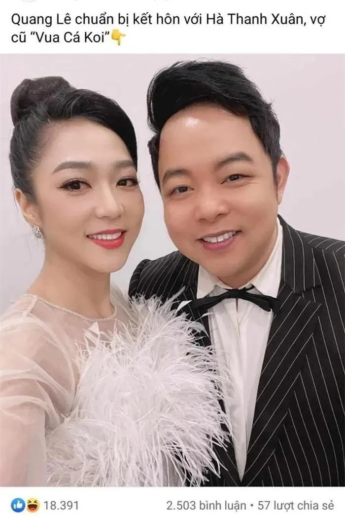 Mới đây, mạng xã hội lan truyền thông tin Hà Thanh Xuân chuẩn bị kết hôn với Quang Lê thu hút sự quan tâm của nhiều người. Tuy nhiên, đại diện của nam ca sĩ khẳng định thông tin trên là sai.