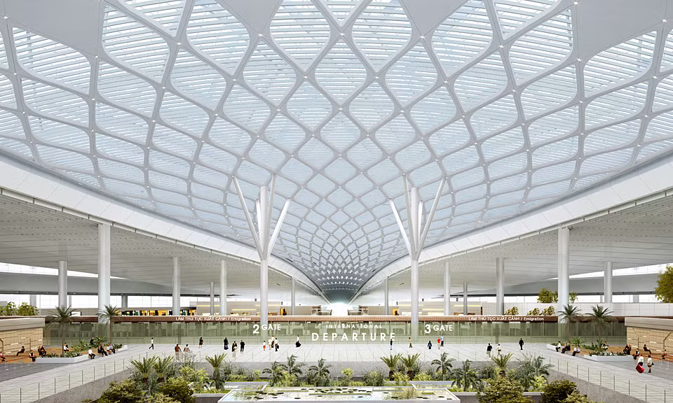 Nằm cách trung tâm TP HCM khoảng 40 km, sân bay Long Thành đã được khởi công xây dựng và dự kiến hoàn thành giai đoạn 1 vào năm 2025. Ảnh: ACV