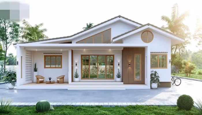 Nhà cấp 4 mang phong cách Nhật Bản phù hợp với những gia đình trẻ, vừa đảm bảo đầy đủ tiện nghi vừa ấm cúng. Ảnh:Nhadepoday