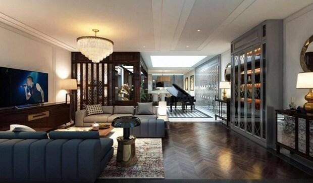 Bên trong ngôi nhà mang phong cách tân cổ điển nhưng vẫn ấn tượng với những mảng màu hiện đại, thể hiện sự sang trọng và đẳng cấp.