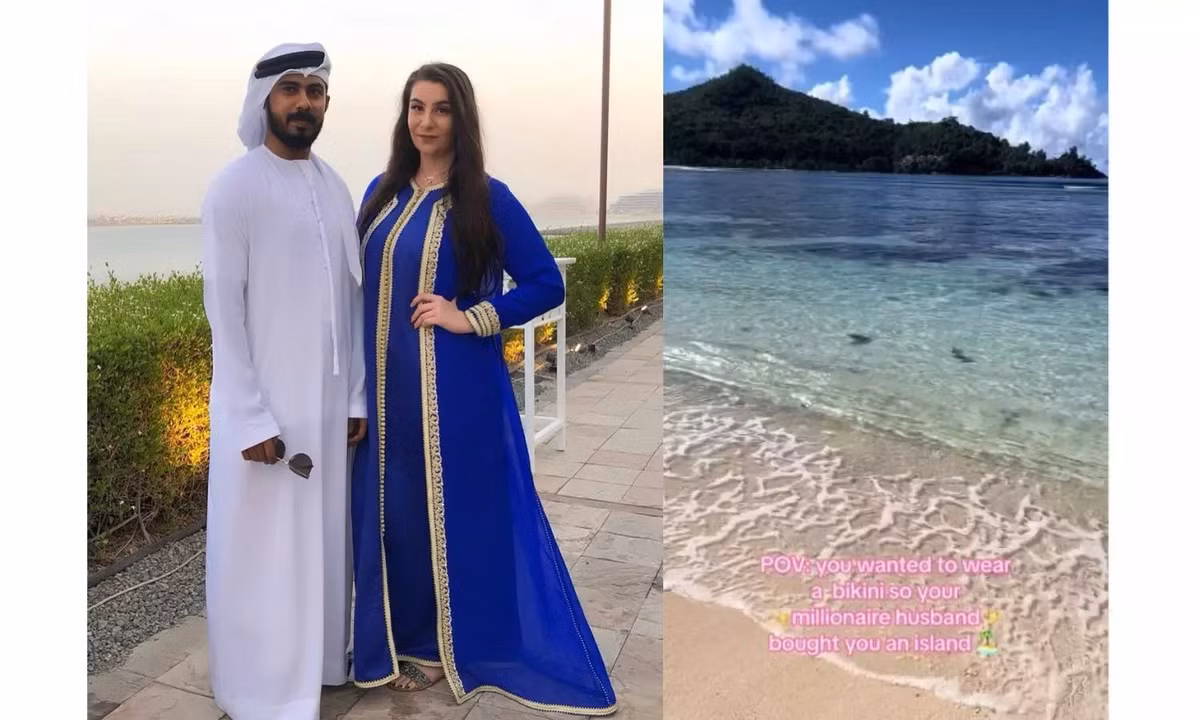 Soudi Al Nadak cho biết, ngoài việc để cô cảm thấy an toàn khi mặc bikini, cô và chồng đại gia còn mua hòn đảo này để đầu tư. Ảnh: Deccan Chronicle