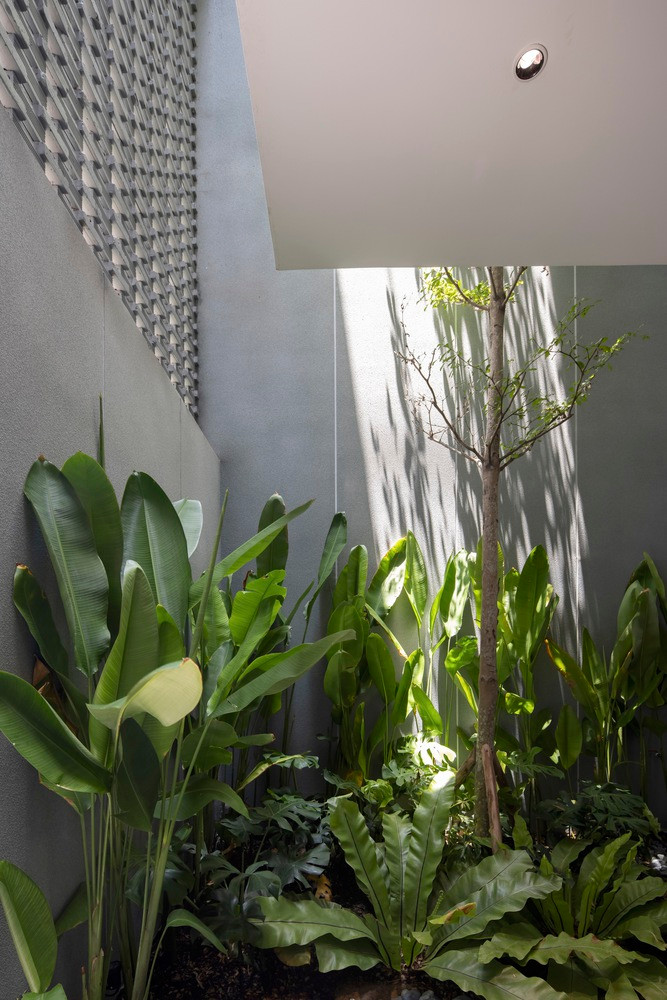 Để giải quyết vấn đề này, kiến trúc sư đưa ra một cấu trúc thích ứng với khí hậu, đảm bảo việc mở hoàn toàn bên trong ngôi nhà. Ảnh: Hoang Le