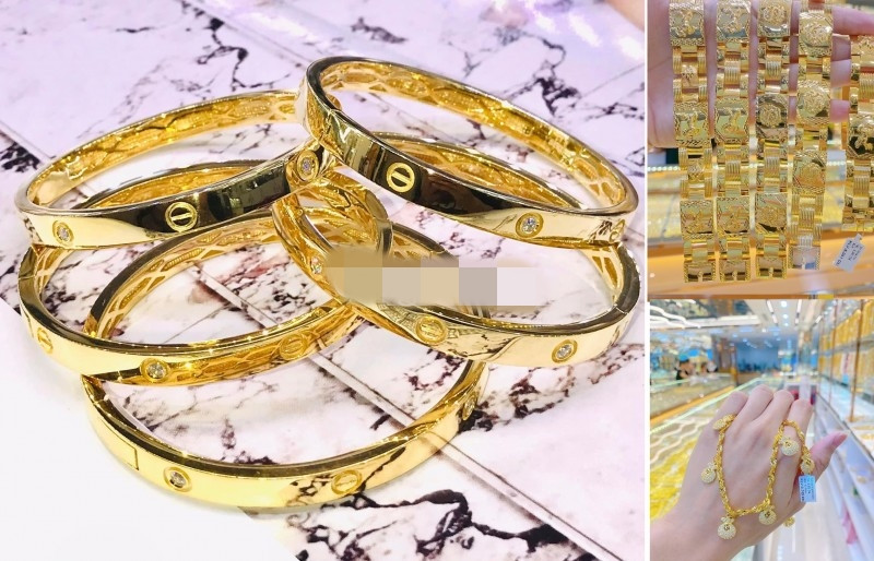 Các mặt hàng vàng và đồ trang sức tại chợ Thiếc Sài Gòn khá đa dạng. Ảnh: Báo Công Thương