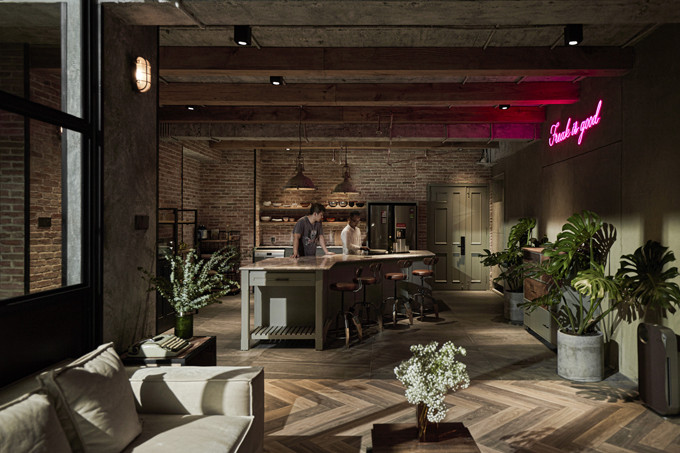 Căn hộ của Khởi My - Kelvin Khánh được thiết kế theo xu hướng industrial (công nghiệp) đẹp mắt, tinh tế với tông màu xám làm chủ đạo.