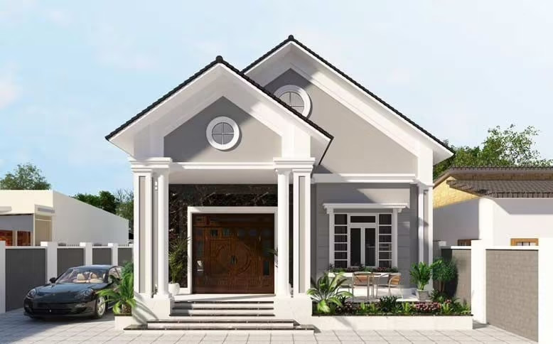 Dù xuất hiện từ lâu song nhà cấp 4 mái thái vẫn được nhiều khách hàng ưa chuộng trong năm nay. Ảnh: Xaynhadeponline