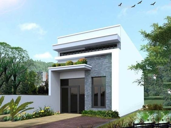 Mẫu nhà cấp 4 có mặt tiền tiểu cảnh đồng quê ấn tượng. Ảnh: Xaynhadeponline