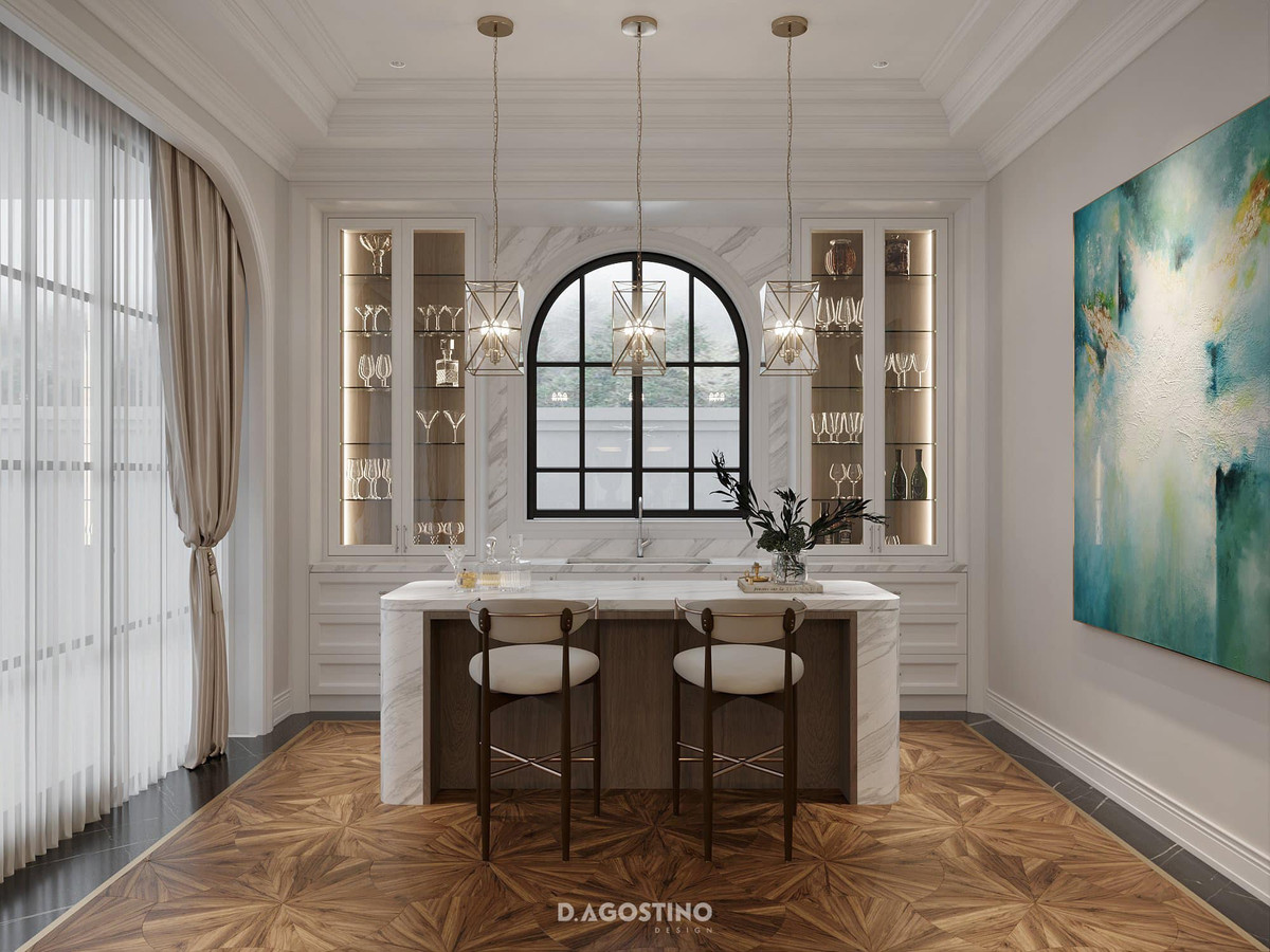 Tình yêu với kim cương, đá quý của nữ diễn viên được khắc hoạ rõ nét trong từng chi tiết của nội thất.