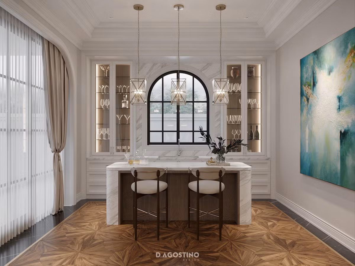 Tình yêu với kim cương, đá quý của nữ diễn viên được khắc hoạ rõ nét trong từng chi tiết của nội thất.