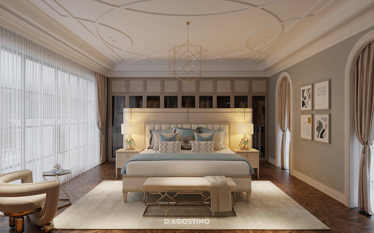 Không gian phòng ngủ được decor đẹp mắt.