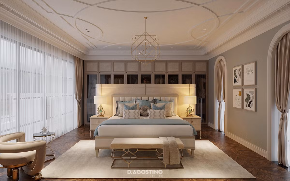 Không gian phòng ngủ được decor đẹp mắt.