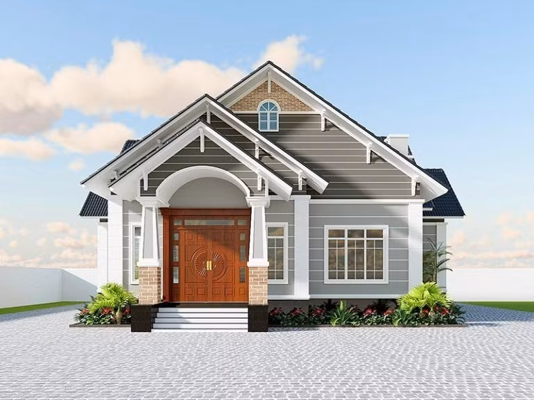 Nhà mái thái sử dụng họa tiết kẻ sọc làm cho không gian thêm ấn tượng. Ảnh: Xaynhadeponline