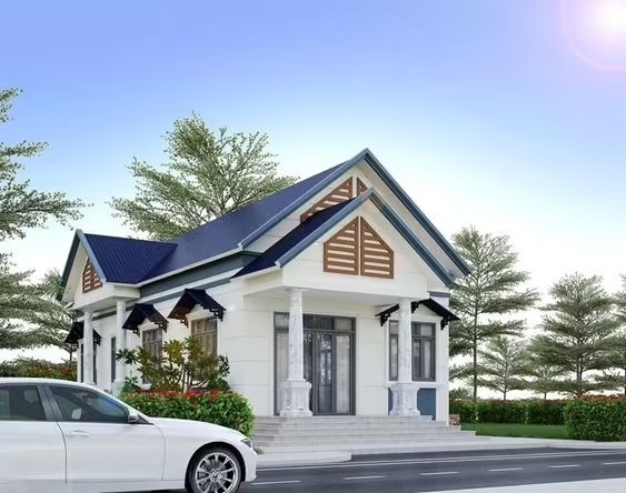 Nhà cấp 4 có tiểu cảnh sân vườn tạo cảm giác thư thái gần gũi thiên nhiên. Ảnh: Nghiahungtappro