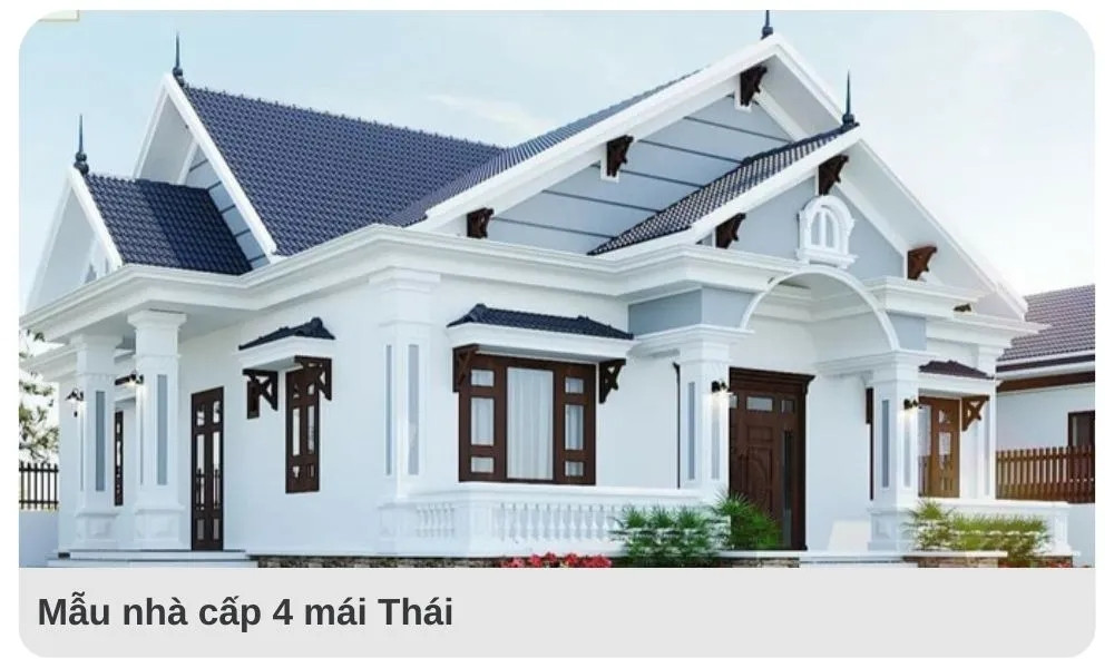Mẫu nhà cấp 4 mái thái ở nông thông mang kiến trúc đơn giản, không cầu kỳ, với các chi tiết trang trí được tối giản. Ảnh: Xaynhadeponline