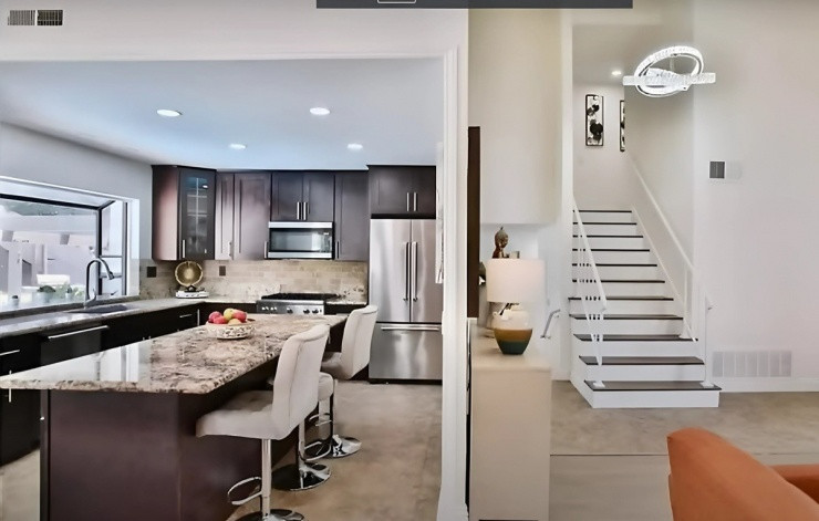 Phòng bếp tiện nghi phù hợp các buổi liên hoan, hội họp.