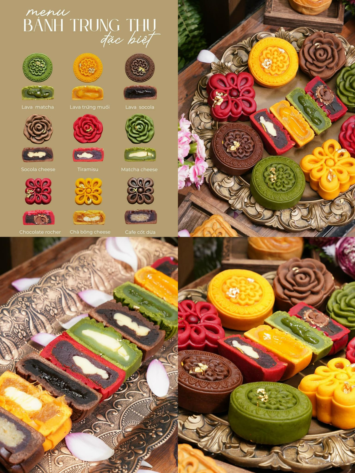 Các loại bánh Trung thu 2D, 3D cũng có nhiều mức giá khác nhau tùy thuộc vào loại nhân và hoa nổi trang trí trên bánh. Ảnh: FB Thanh Huyền