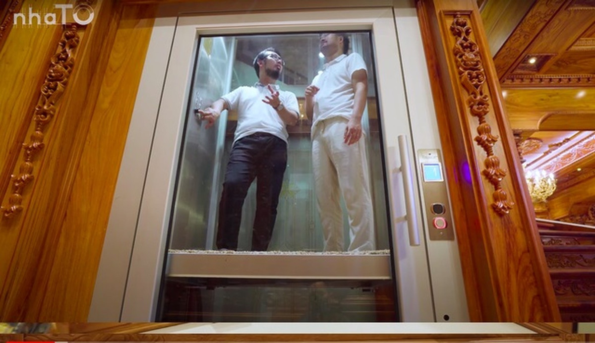 Thang máy nhập khẩu nguyên chiếc từ Ý với hệ thống bơm thủy lực đặc biệt, giá trị hơn 1 tỷ đồng. Ảnh chụp màn hình