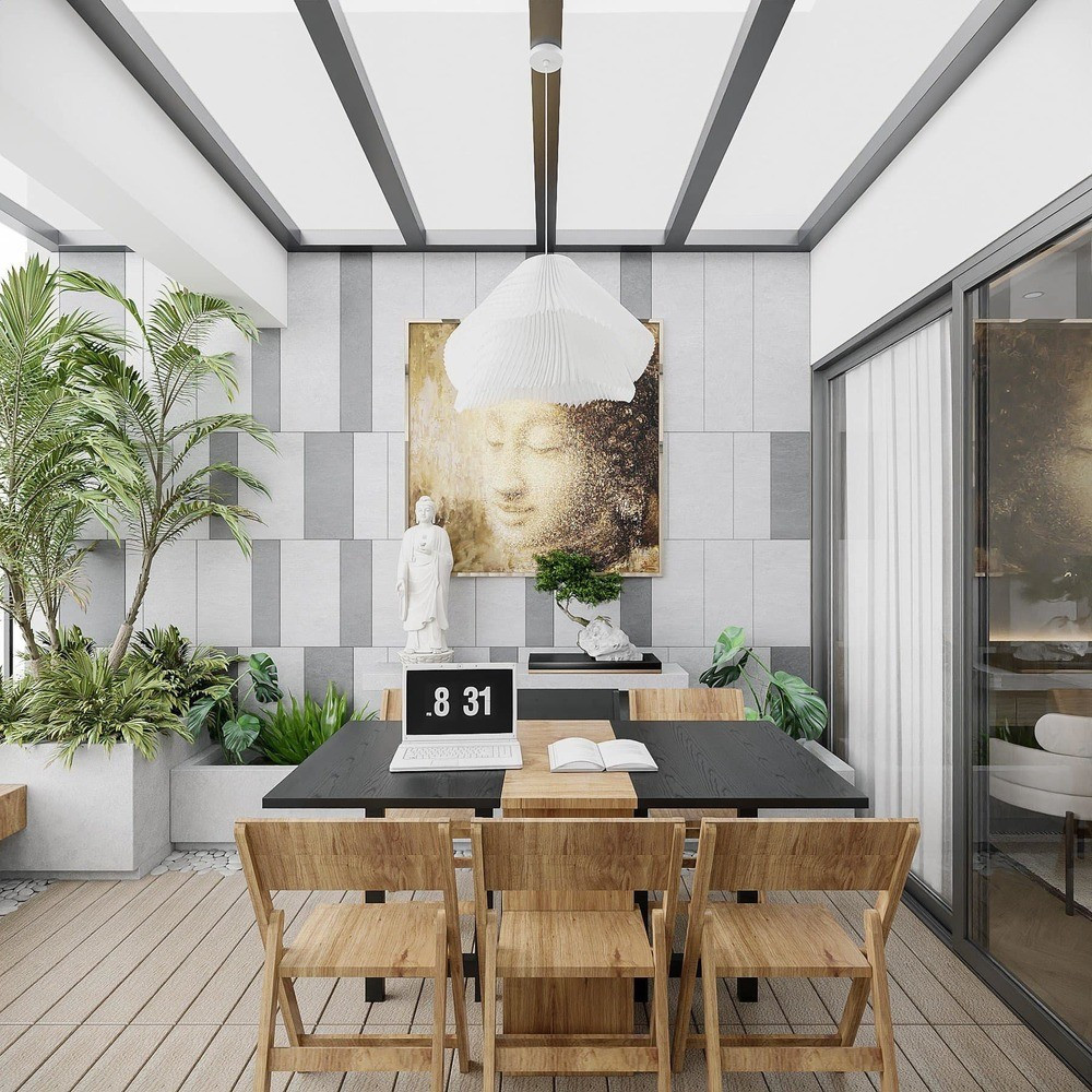 Ban công rộng, thoáng ngay cạnh phòng ngủ.