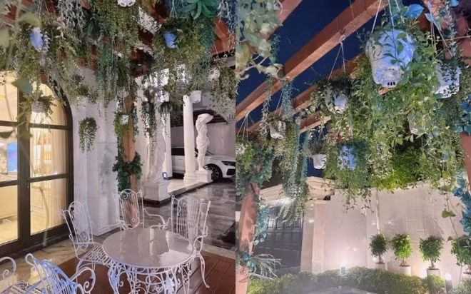 Ca sĩ Lệ Quyên thường xuyên chia sẻ hình ảnh trong khuôn viên sân vườn.