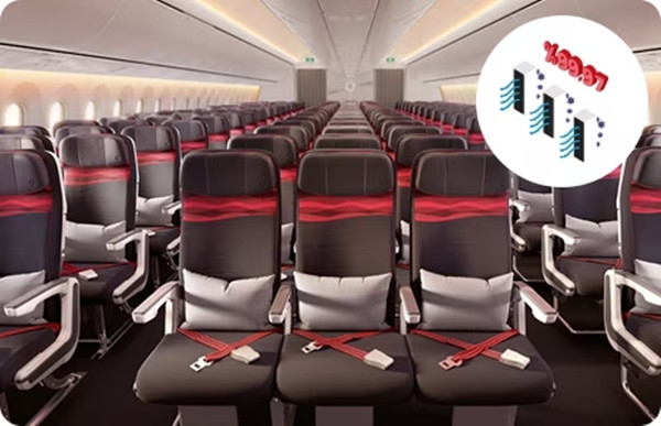 B737 Max 9 nổi bật trong số các máy bay tầm xa với những cải tiến về tiết kiệm nhiên liệu. Trên máy bay được trang bị cổng USB để sạc thiết bị di động. Ảnh: Turkishairlines