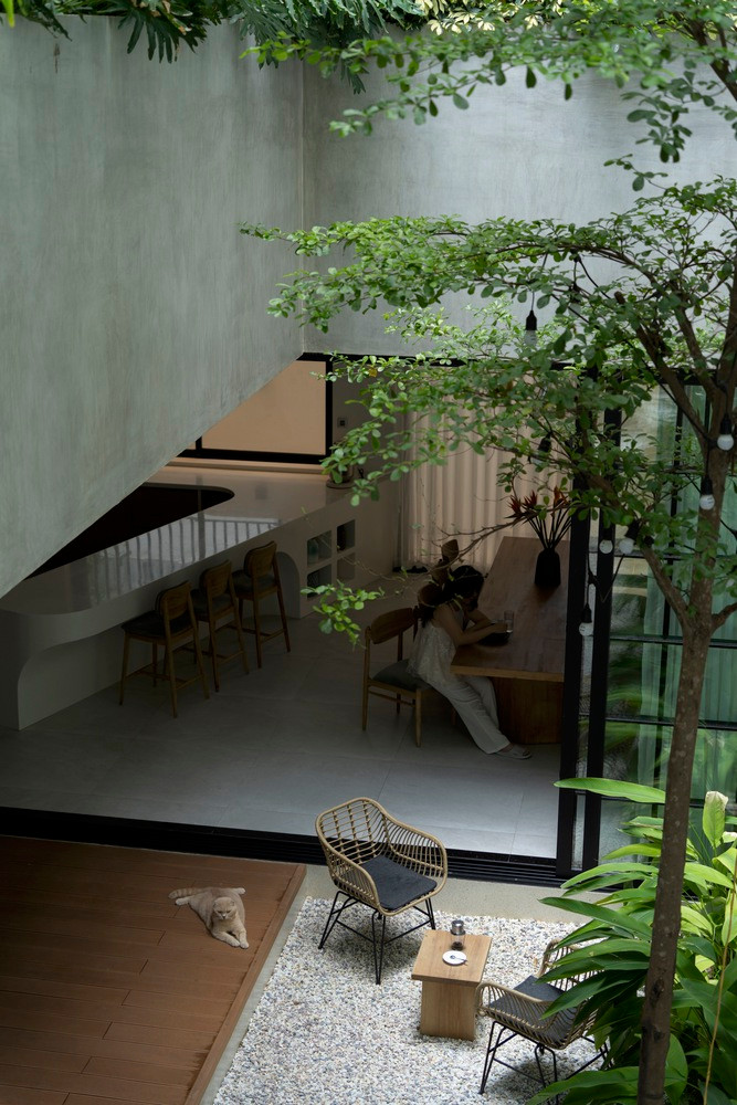 Cây xanh như một yếu tố không thể thiếu trong nhà. Ảnh: Quang Trần