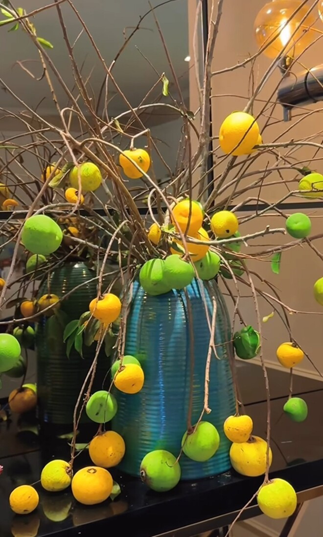 Có thể thấy, nghệ thuật cắm cành thị đòi hỏi sự kiên nhẫn, tỉ mỉ và con mắt thẩm mỹ cao. Ảnh: chụp màn hình