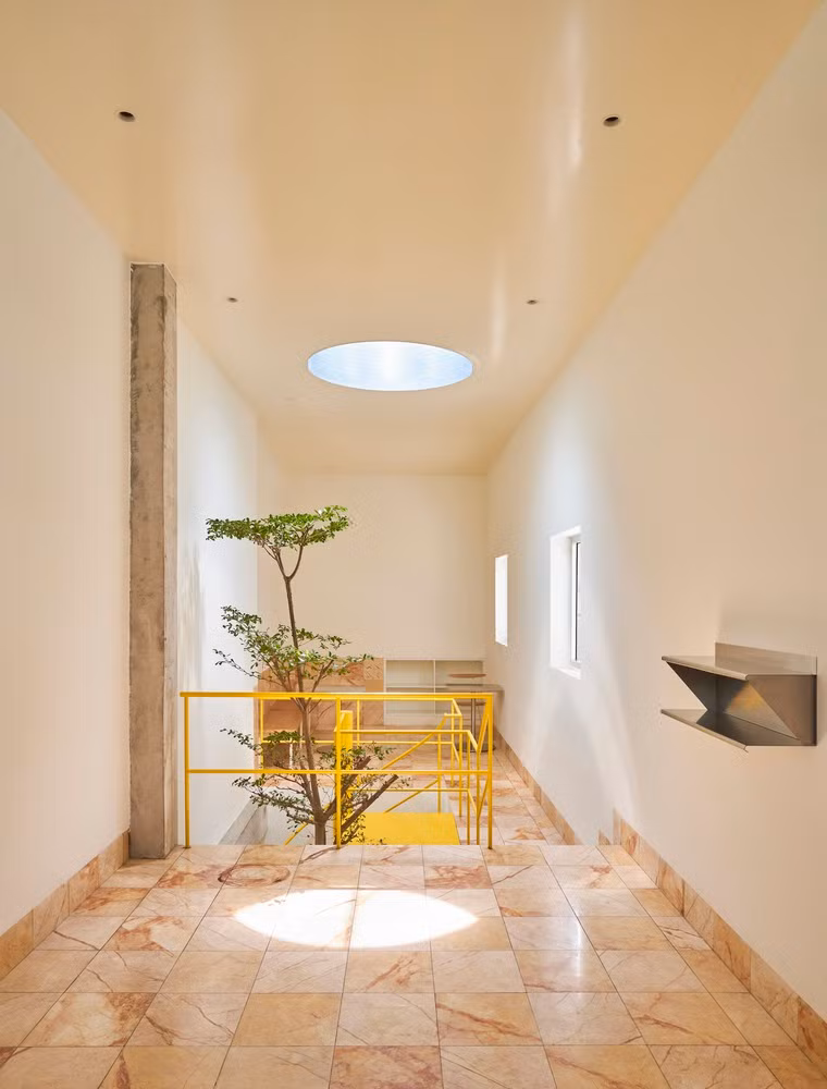 Giếng trời tạo bóng nắng lung linh. Nguồn ảnh: Đỗ Sĩ