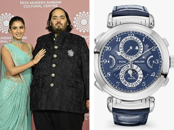 Anant còn đeo chiếc Patek Philippe Grandmaster Chime Ref. 6300G, trị giá hơn 31 triệu USD (786,4 tỷ đồng). Ảnh: SCMP
