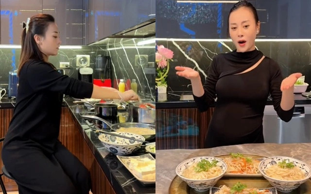 Từ khi kết hôn và có em bé, Phương Oanh phần lớn dành thời gian ở nhà nấu nướng và chăm sóc gia đình. Qua đó, nhiều không gian trong tổ ấm của Shark Bình - Phương Oanh được hé lộ.