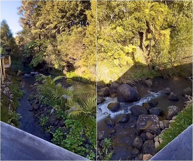 Trong khuôn viên nhà của diễn viên Trương Phương chẳng khác nào một khu nghỉ dưỡng, có cả rừng, suối...